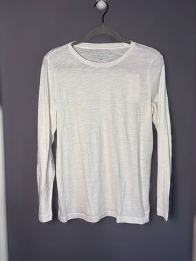 Vineyard Vines White Slub Cotton Long Sleeve Tee XS